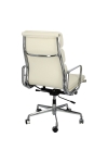 Fotel biurowy CH2191T biała skóra chrom - D2 DESIGN