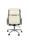 Fotel biurowy CH2191T biała skóra chrom - D2 DESIGN
