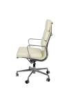 Fotel biurowy CH2191T biała skóra chrom - D2 DESIGN