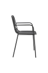 Krzesło Willy Arm Black z poduszką PU - Intesi