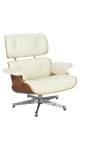 Fotel Vip biały/walnut/srebrna baza TP - D2 DESIGN
