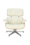 Fotel Vip biały/walnut/srebrna baza TP - D2 DESIGN