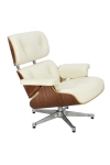 Fotel Vip biały/walnut/srebrna baza TP - D2 DESIGN