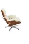 Fotel Vip biały/walnut/srebrna baza TP - D2 DESIGN