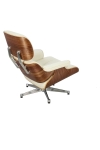 Fotel Vip biały/walnut/srebrna baza TP - D2 DESIGN