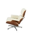 Fotel Vip biały/walnut/srebrna baza TP - D2 DESIGN