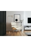 Fotel Vip biały/natural oak/srebrna baza - D2 DESIGN