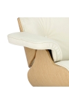 Fotel Vip biały/natural oak/srebrna baza - D2 DESIGN