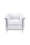 Fotel Kubik biała skóra TP - D2 DESIGN