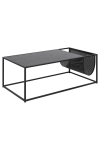Stolik kawowy Actona Seaford z gazetnikiem metalowy czarny 110x60 cm