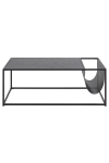 Stolik kawowy Actona Seaford z gazetnikiem metalowy czarny 110x60 cm