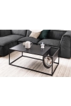 Stolik kawowy Actona Seaford z gazetnikiem metalowy czarny 110x60 cm