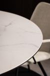 Stół okrągły Heaven Akranes Actona ceramiczny biały marmur z czarnymi nogami 120 cm nierozkładany