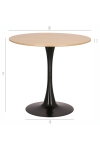 Stół Simplet Skinny dąb/ czarny 80 cm
