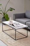 Stolik Barossa 110x55cm biały marmur - ACTONA