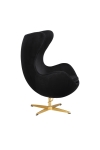 Fotel Jajo Velvet czarne/ złota podstawa - D2 DESIGN