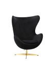 Fotel Jajo Velvet czarne/ złota podstawa - D2 DESIGN