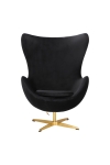 Fotel Jajo Velvet czarne/ złota podstawa - D2 DESIGN
