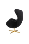 Fotel Jajo Velvet czarne/ złota podstawa - D2 DESIGN