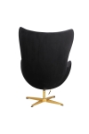 Fotel Jajo Velvet czarne/ złota podstawa - D2 DESIGN