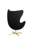 Fotel Jajo Velvet czarne/ złota podstawa - D2 DESIGN
