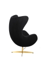 Fotel Jajo Velvet czarne/ złota podstawa - D2 DESIGN