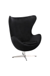 Fotel Jajo Velvet czarne/ srebrna podstawa - D2 DESIGN