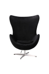 Fotel Jajo Velvet czarne/ srebrna podstawa - D2 DESIGN