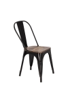 Krzesło Paris Wood czarne sosna orzech - D2 DESIGN
