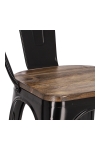 Krzesło Paris Wood czarne sosna orzech - D2 DESIGN