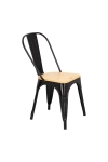 Krzesło Paris Wood czarne sosnanaturalna - D2 DESIGN