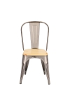 Krzesło Paris Wood metaliczne sosna naturalna - D2 DESIGN