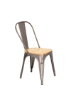 Krzesło Paris Wood metaliczne sosna naturalna - D2 DESIGN