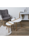 Zestaw 2 stolików kawowych Paraiba biały/naturalny - Intesi