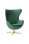 Fotel Jajo Velvet zielone/ złota podstawa - D2 DESIGN