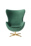 Fotel Jajo Velvet zielone/ złota podstawa - D2 DESIGN