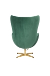 Fotel Jajo Velvet zielone/ złota podstawa - D2 DESIGN