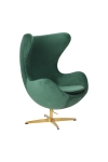 Fotel Jajo Velvet zielone/ złota podstawa - D2 DESIGN