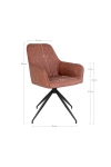 Krzesło Harbo obrotowe brązowe vintage PU/ czarne - House Nordic