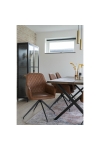 Krzesło Harbo obrotowe brązowe vintage PU/ czarne - House Nordic