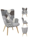 Fotel uszak Helsinki szary patchwork - Intesi