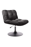 Fotel Anton obrotowy czarny vintage PU - Intesi