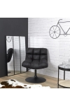 Fotel Anton obrotowy czarny vintage PU - Intesi