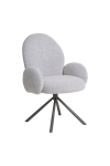 Krzesło obrotowe Lana z podłokietnikami boucle piaskowe - House Nordic