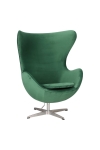 Fotel Jajo Velvet zielone/ srebrna podstawa - D2 DESIGN