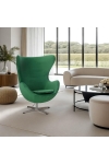 Fotel Jajo Velvet zielone/ srebrna podstawa - D2 DESIGN