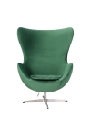 Fotel Jajo Velvet zielone/ srebrna podstawa - D2 DESIGN