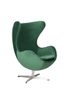 Fotel Jajo Velvet zielone/ srebrna podstawa - D2 DESIGN