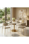 Stół Bolzano 110cm marmur/ złoty - House Nordic