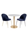 Stół Bolzano 110cm marmur/ złoty - House Nordic